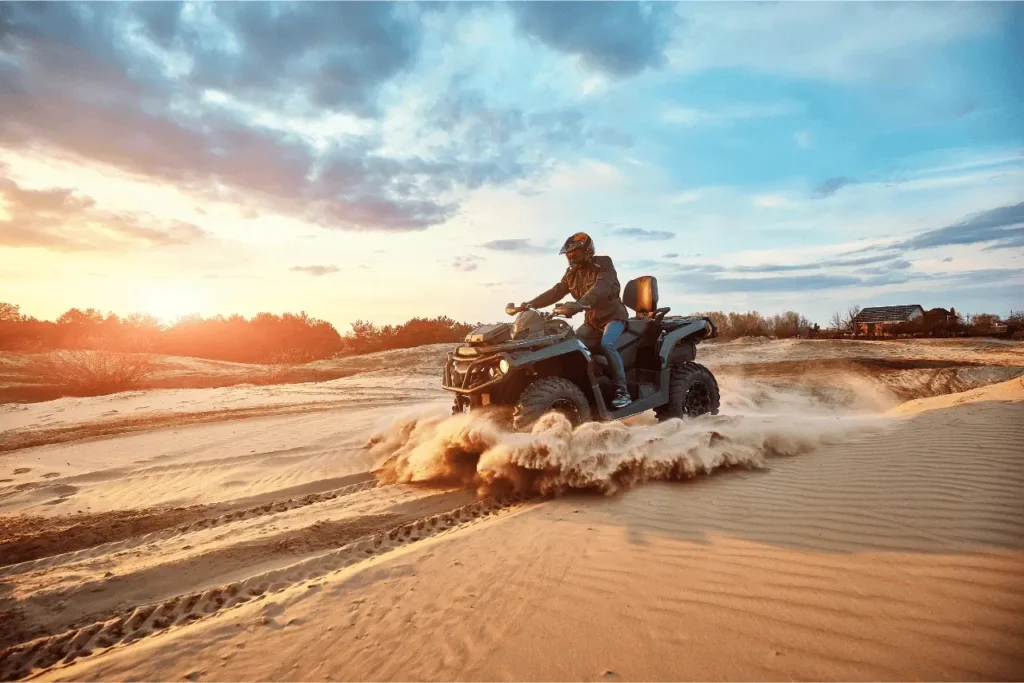 Insured Polaris driving around desert